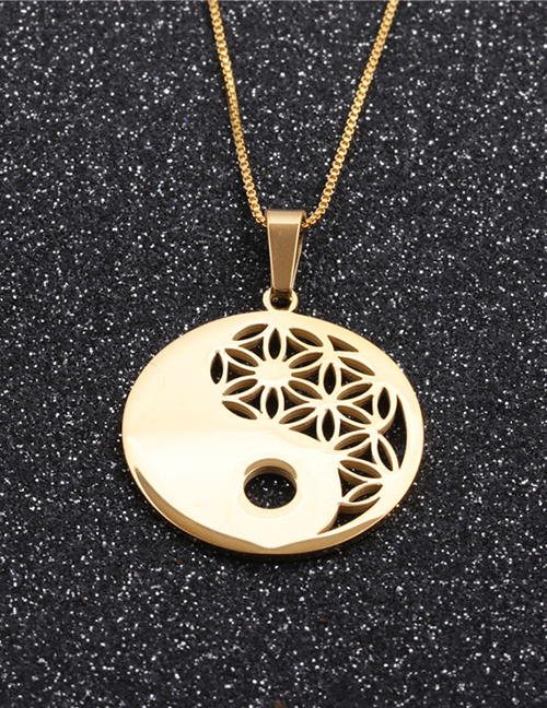 Fashion Copper Chain Gold Coloren Gossip 1 Stainless Steel Chain Hollow Geometric Necklace