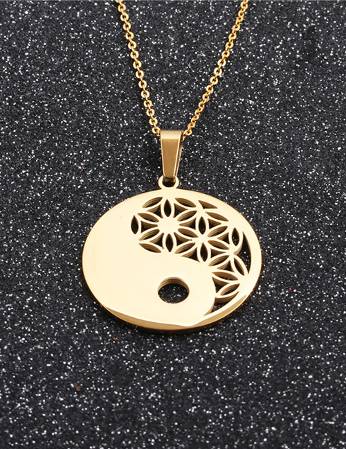 Fashion Copper Chain Gold Coloren Gossip 2 Stainless Steel Chain Hollow Geometric Necklace