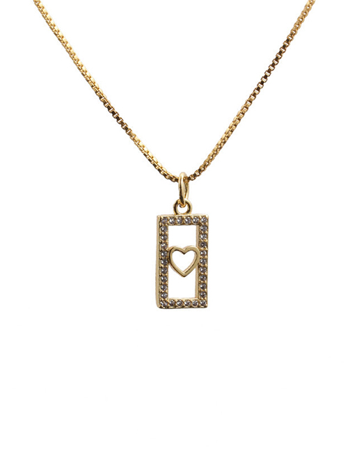 Fashion Love 1 Box Chain Necklace Love Heart Diamond Geometric Pendant Necklace