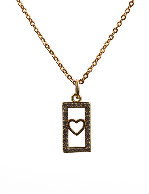 Fashion Love 1o Child Chain Gold Color Love Heart Diamond Geometric Pendant Necklace