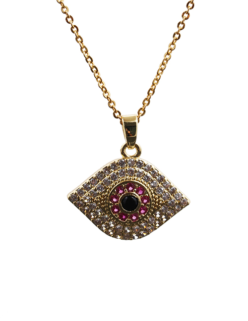 Fashion Devils Eye 7o Sub-chain Gold Color Zodiac Micro Inlaid Zircon Eye Hollow Pendant Necklace