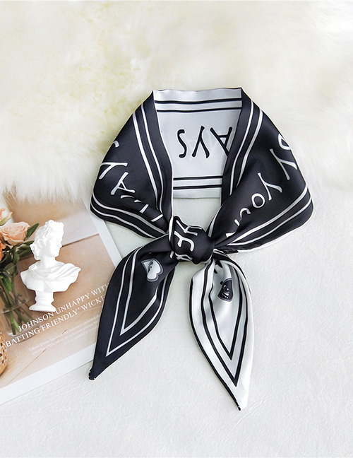 Fashion Letter Double-sided Sharp Corners Narrow Strip Printing Small Scarf