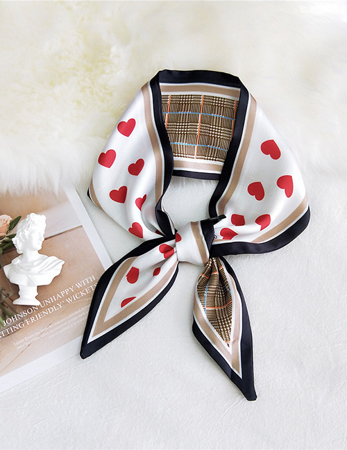 Fashion Love Red Love Pointed Ribbon Printed Narrow Long Multifunctional Scarf