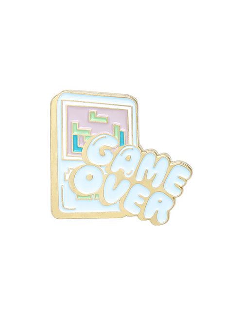 Fashion Letter Cat Game Machine Dripping Oil Geometric Alloy Brooch