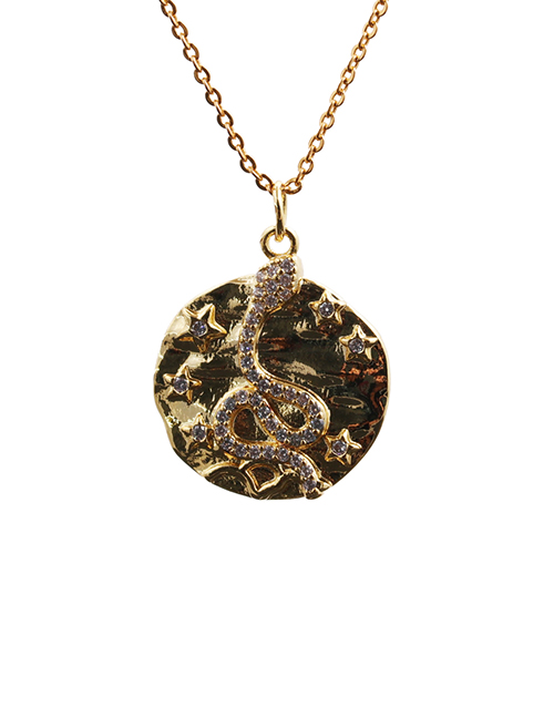 Fashion Snake 8o Sub Chain Necklace Micro-inlaid Zircon Curved Serpentine Pendant Necklace