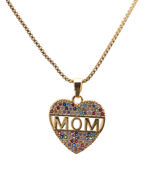 Fashion Love 1 Box Chain Gold Color Micro-inlaid Zircon Love Letter Pendant Necklace
