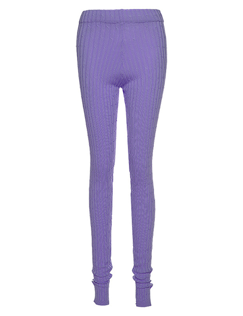 Fashion Purple Mid-waist Trousers Wrapped Hips Slim Fit Pants