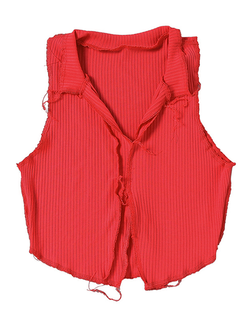 Fashion Red Slim Short Sleeveless Vest