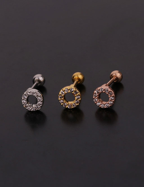 Fashion 1#gold Color Butterfly Inlaid Zircon Stainless Steel Geometric Earrings