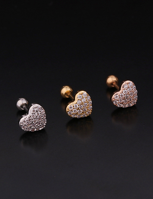 Fashion 7#gold Color Pearl Stainless Steel Thread Inlaid Zircon Geometric Earrings