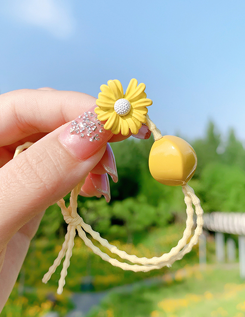 Fashion Yellow Little Daisy Geometric Resin Knotted Childrens Hair Rope