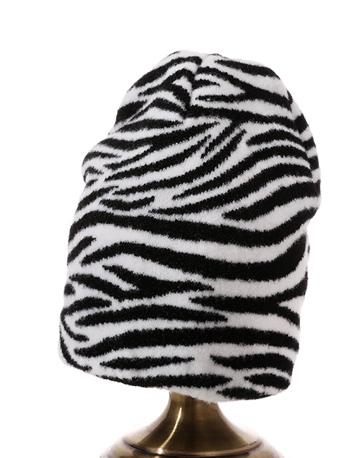 Fashion Zebra Pattern Knitted Geometric Pattern Hat