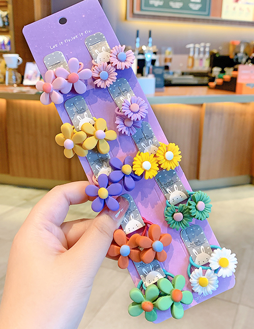 Fashion Hyuna Flower Daisy【20 Piece Set】 Animal Flower Fruit Rainbow Resin Baby Hair Rope Set