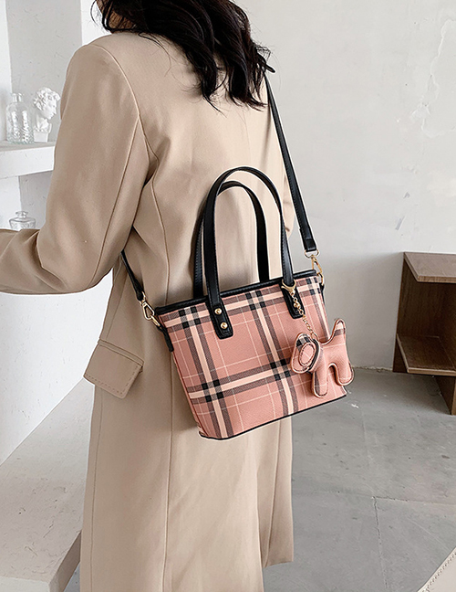 Fashion Black Check Color Large Capacity Crossbody Shoulder Bag