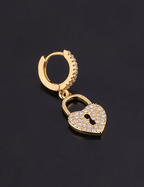 Fashion 22#gold Micro-inlaid Zircon Love Geometric Stainless Steel Round Earrings