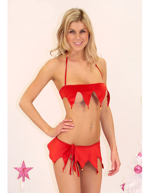 Fashion Red Triangle Strap Sexy Christmas Underwear