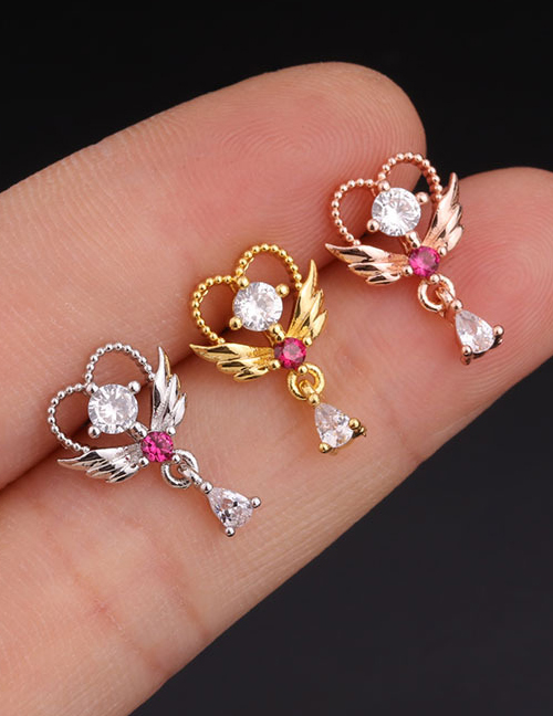 Fashion Silver Color Color5# Stainless Steel Threaded Geometric Earrings With Zircon Flowers