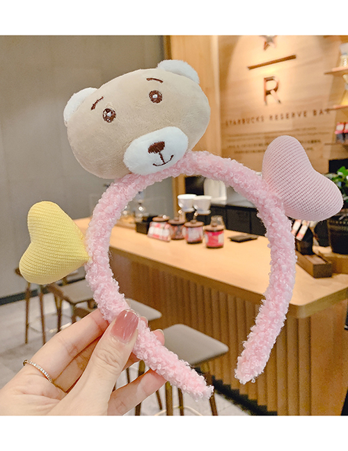Fashion Pink Bear Elephant Bear Hit Color Plush Childrens Headband