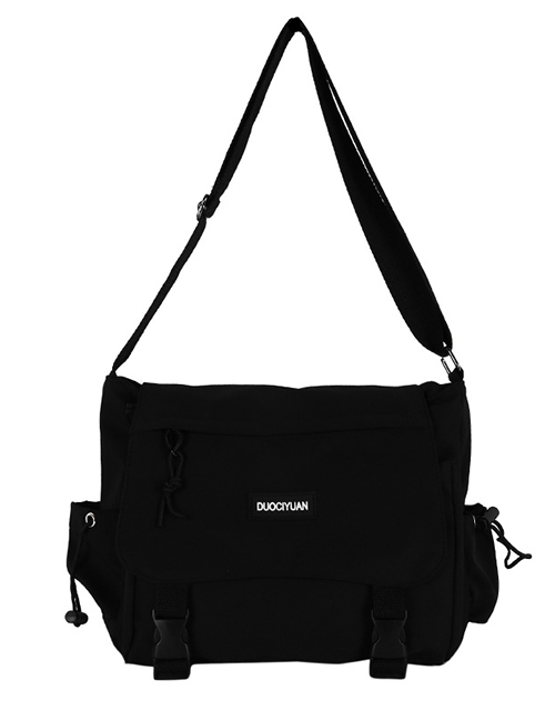 Fashion Black Without Pendant Letter Mortise Lock Crossbody Shoulder Bag