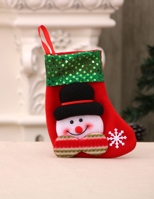 Fashion Trumpet Snowman Sequin Santa Three-dimensional Stitching Christmas Socks