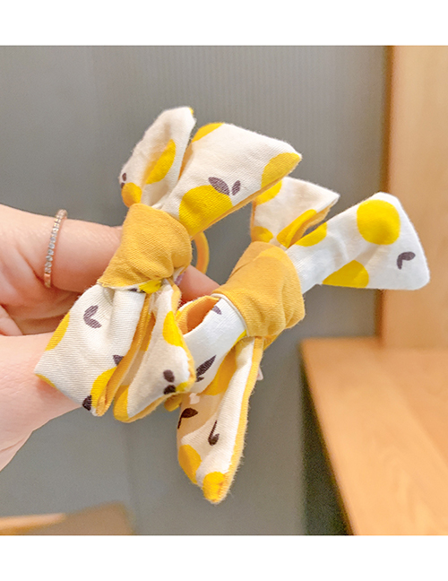 Fashion 1 Pair Of Yellow Bows Flower Bow Contrast Color Children S Hair Rope