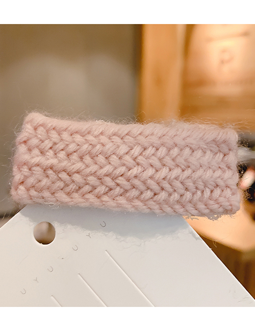 Fashion Light Pink Hairpin Knitted Woolen Hat Letter Children S Hair Rope Hairpin
