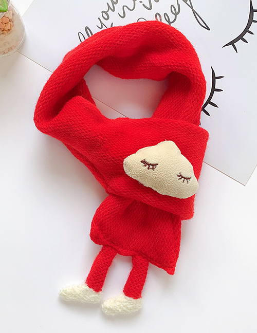Fashion Little Feet Bib [red] Yunduo Little Feet Knitted Children Scarf