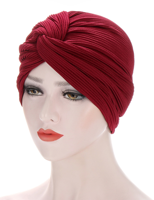 Fashion Red Wine Double Laminated Shaft Knotted Toe Cap