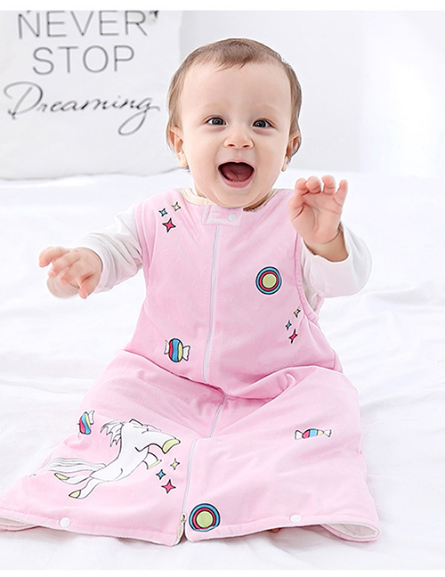 Fashion Pink Pony Nightdress Animal Print Childrens Home Wear Sleeveless Baby Nightdress Set