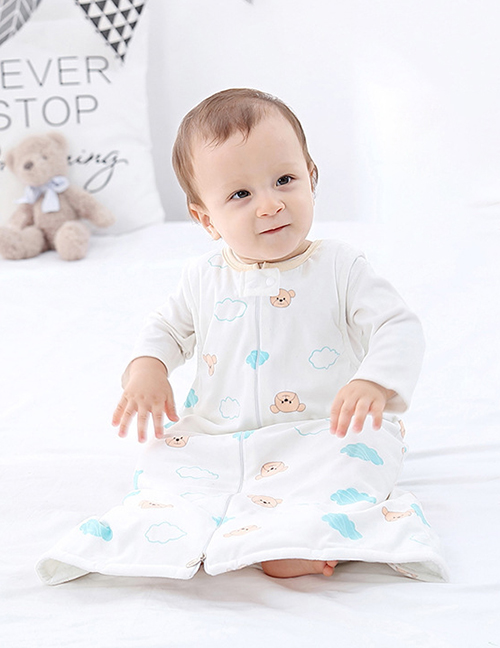 Fashion White Bear Nightdress Animal Print Childrens Home Wear Sleeveless Baby Nightdress Set