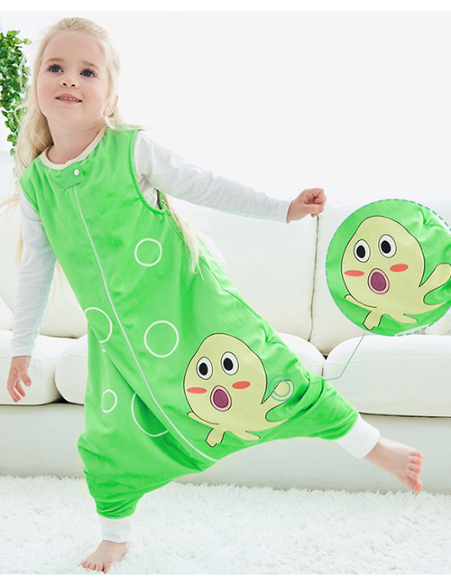 Fashion Cyan Bubble Octopus Animal Hit Color Sleeveless Flannel One-piece Childrens Sleeping Bag