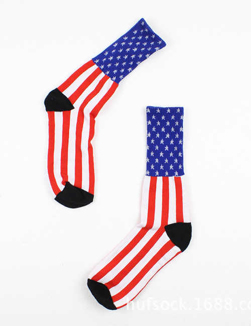 Fashion Stars And Stripes American Flag Striped Cotton Sports Socks