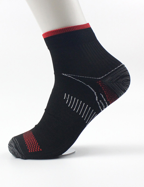 Fashion Red Socks With Contrast Stitching