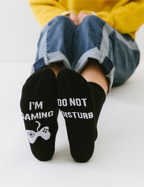 Fashion Black Mouse Letters In The Tube Sports Cotton Socks