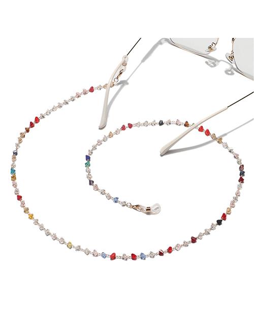 Fashion Color Triangle Crystal Beaded Handmade Glasses Chain