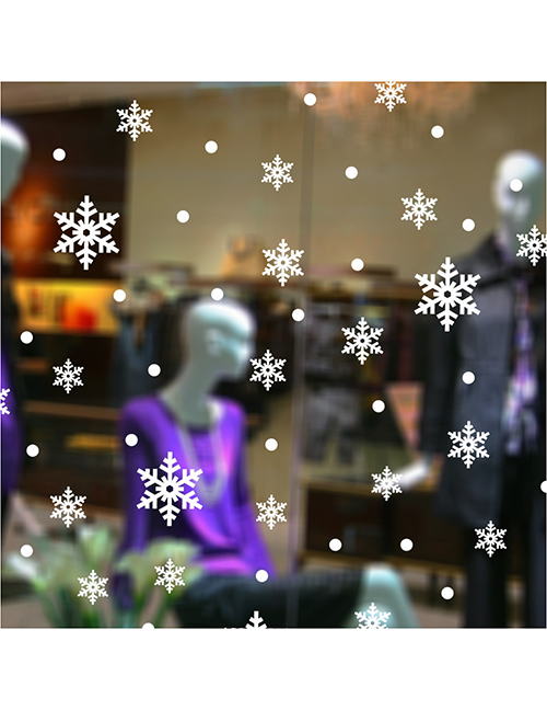 Fashion White Christmas Snowflake Shop Window Glass Background Wall Decoration Wall Sticker