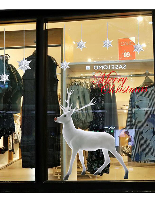 Fashion Bailu Christmas Elk Snowflake Static Glass Door Window Sticker