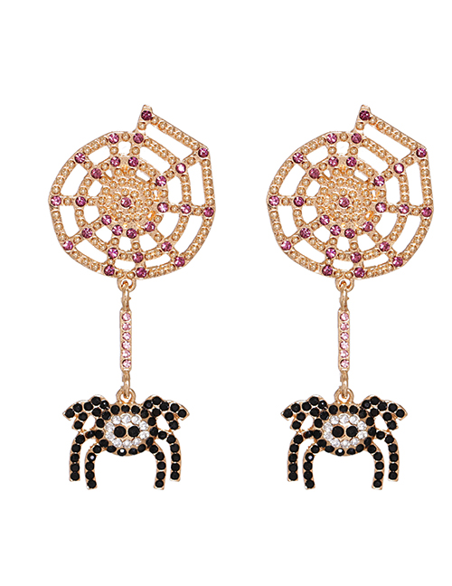 Fashion Spider Spider Insect Diamond Alloy Hollow Earrings