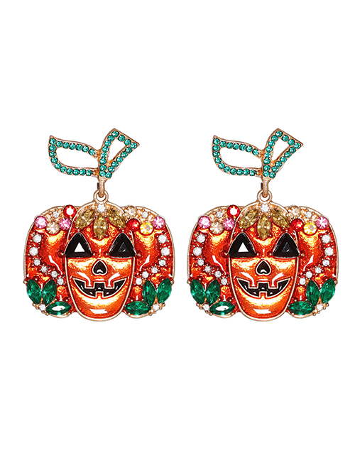 Fashion Halloween Pumpkin Halloween Pumpkin Ghost Drop Oil Alloy Earrings