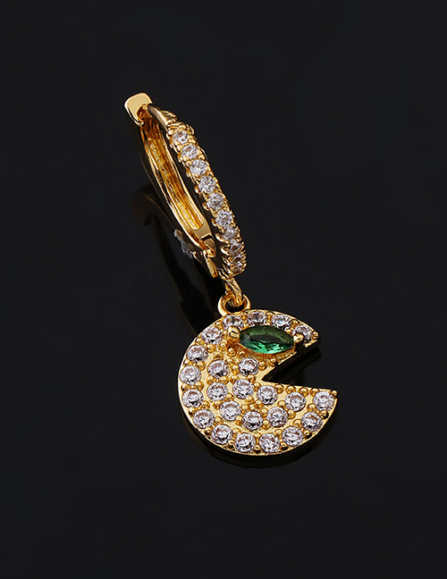 Fashion 2#gold Color Copper Inlaid Zircon Geometric Earrings (1pcs)
