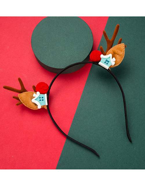Fashion Small House Christmas Series Flannel Simulation Antlers Christmas Tree Headband