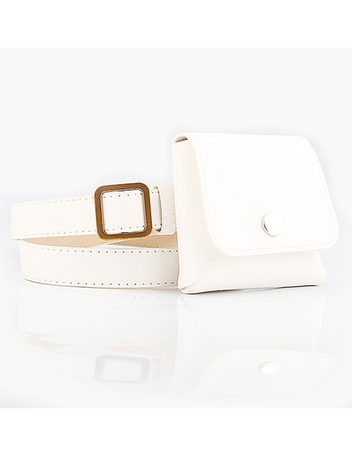 Fashion White Waist Bag Key Mobile Phone Dual Purpose Thin Belt