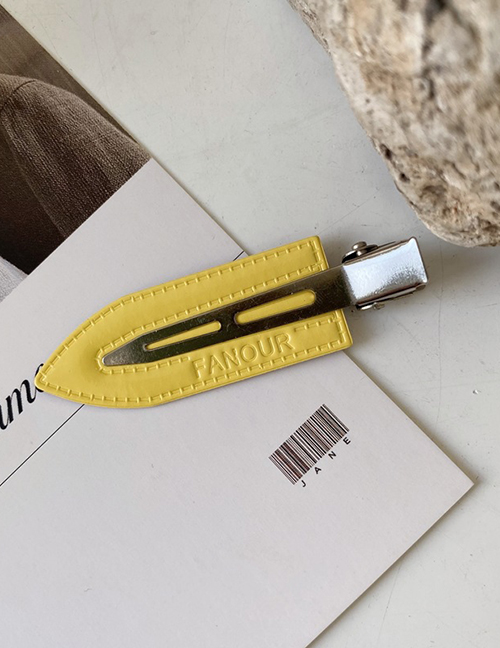 Fashion Bright Yellow Leather Alloy Seamless Geometric Hairpin