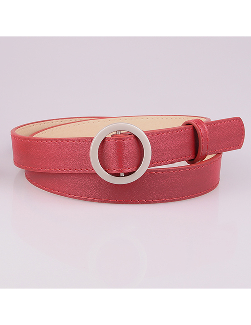 Fashion Red Thin Belt For Jeans Without Holes