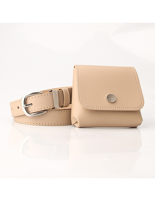 Fashion Khaki Multifunctional Small Belt Bag With Japanese Buckle