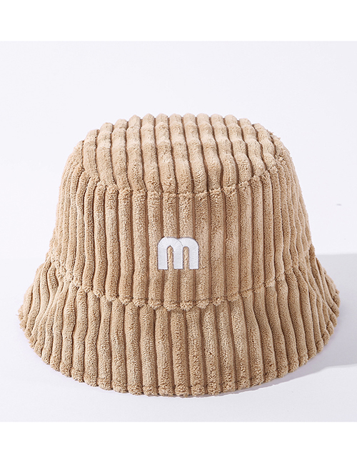 Fashion Khaki Double-sided Letter Embroidery Fisherman Hat