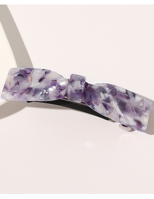 Fashion Hairpin Bow Tie Large-purple Acetate Sheet Geometric Hollow Grip Hairpin
