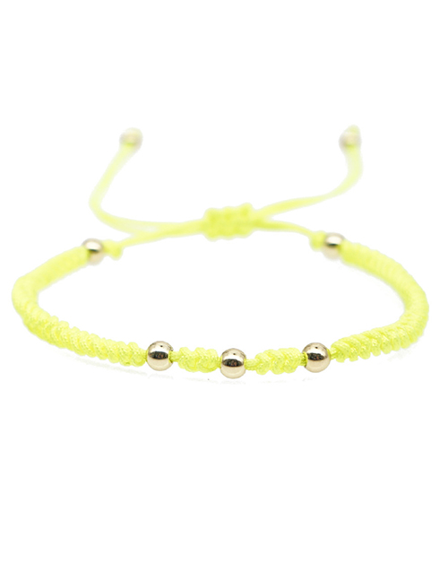 Fashion Fluorescent Color Gold-plated Acrylic Gold Beads Handmade Beaded Bracelet