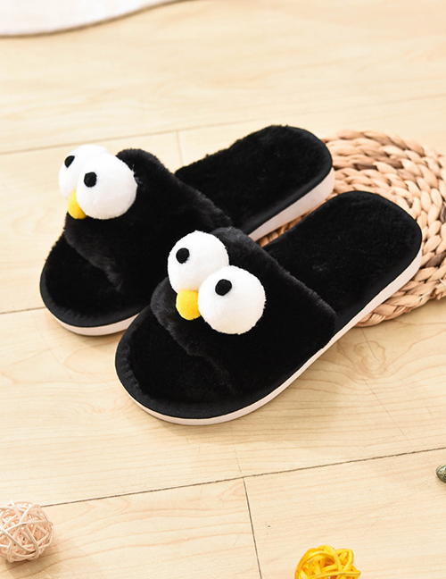 Fashion Angry Birds Black Soft Bottom Non-slip Plush Chicken Duck Bird Adult Slippers