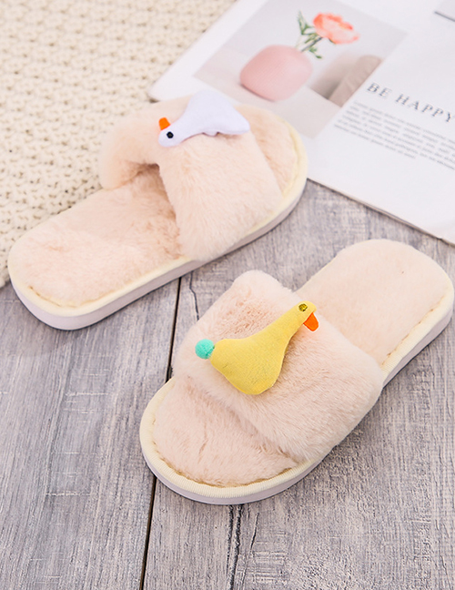 Fashion White Chicken And Duck Flat Plush Slippers
